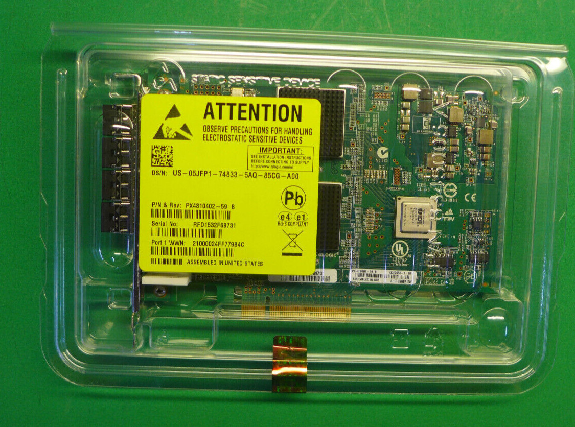NEW Dell QLE2564-T 8 GB Quad Port Fibre Channel Host Bus Adapter 5JFP1