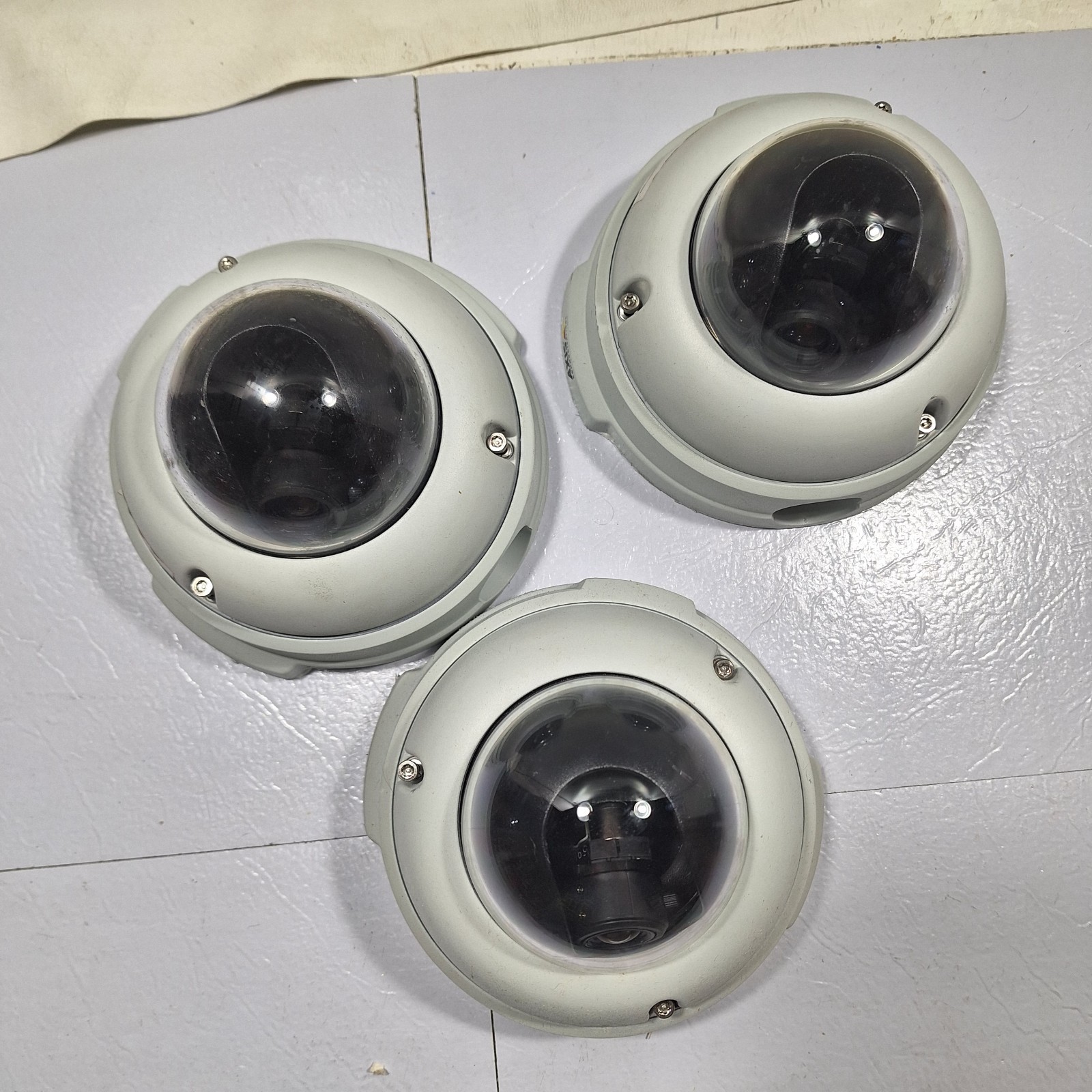 (3) Axis 225FD Dome Network IP POE Web Surveillance Security Camera