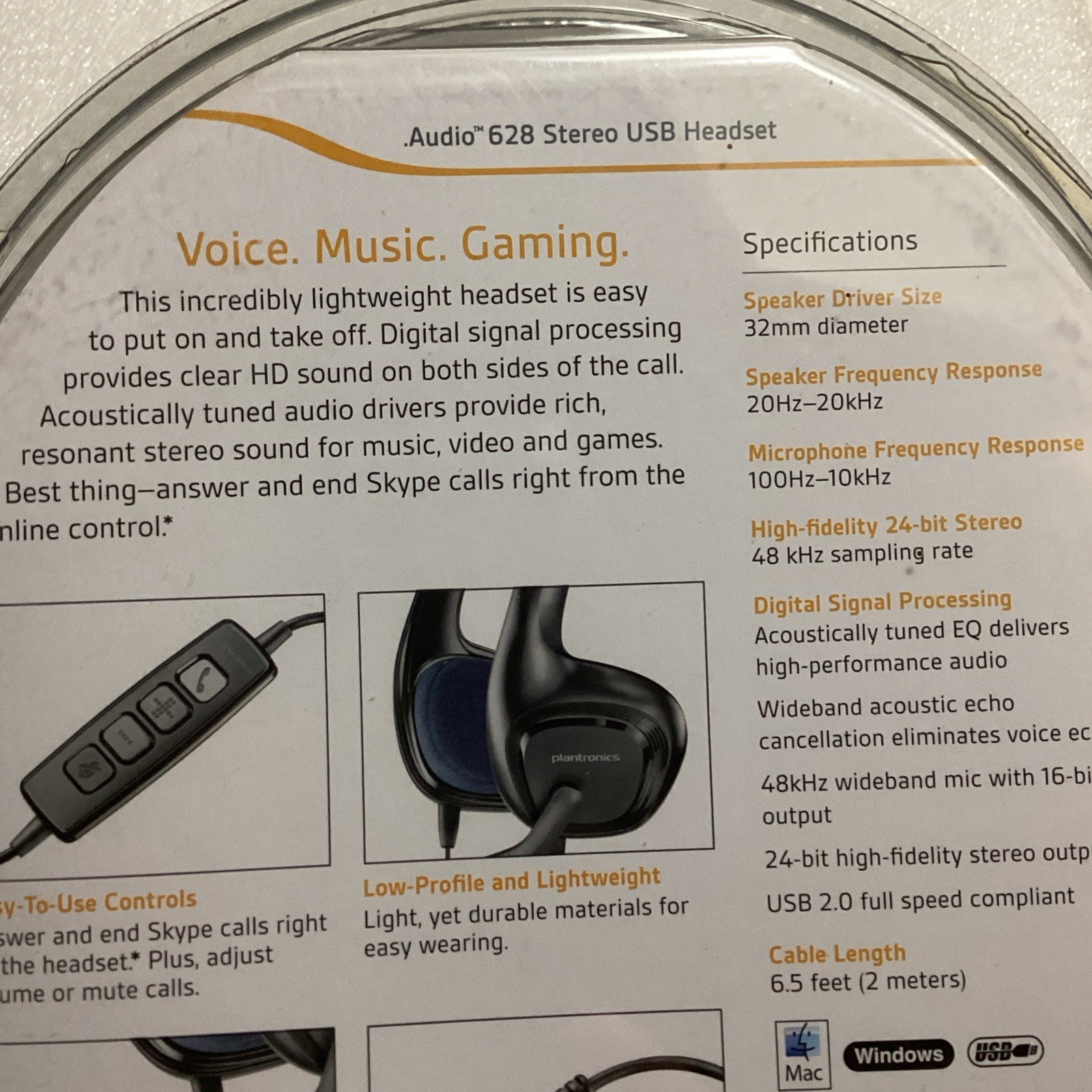 Plantronics .Audio 628 Black Headband Headsets