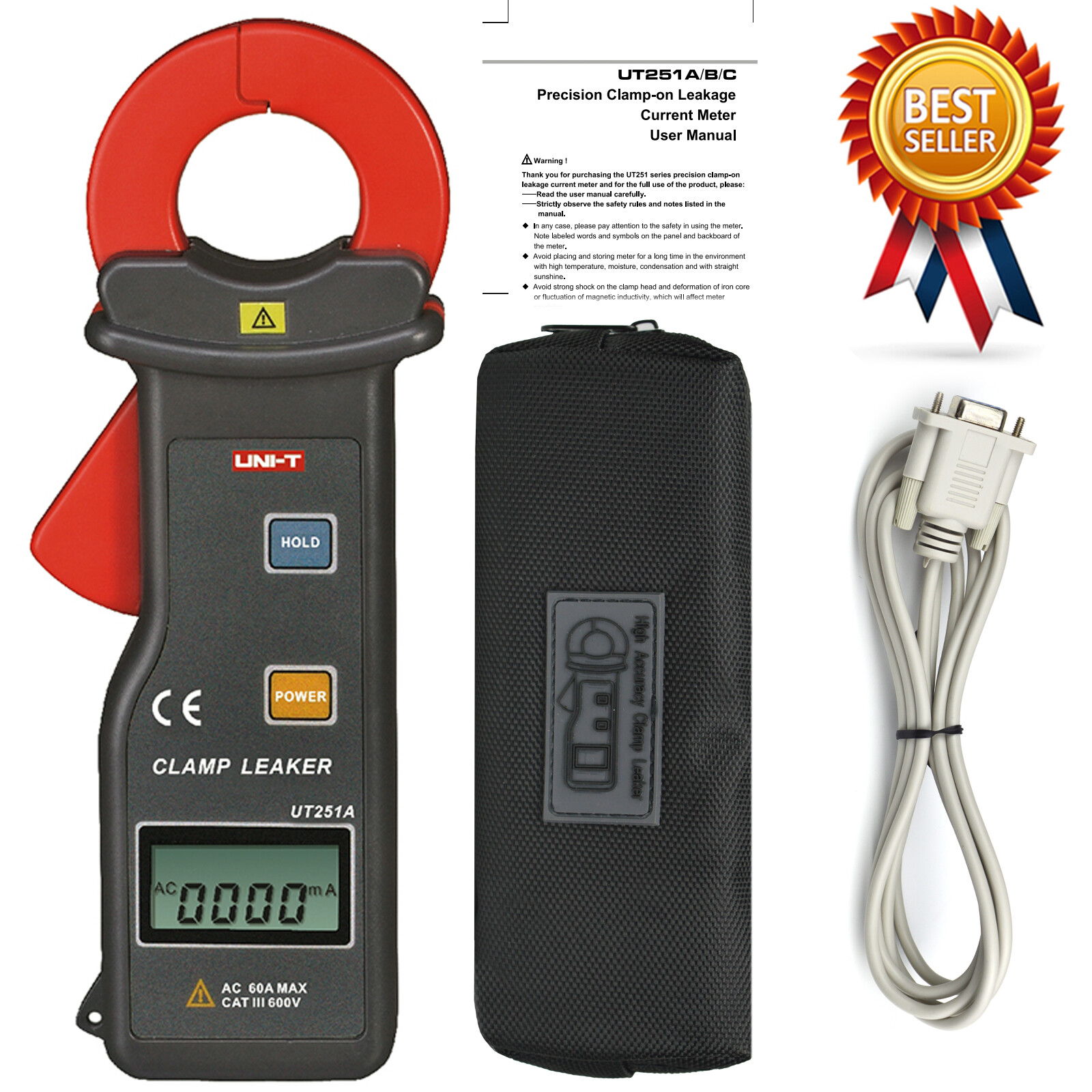 UNI-T UT251A RS-232 10000Count Leakage Current Clamp Meter 0.001mA-60A Data