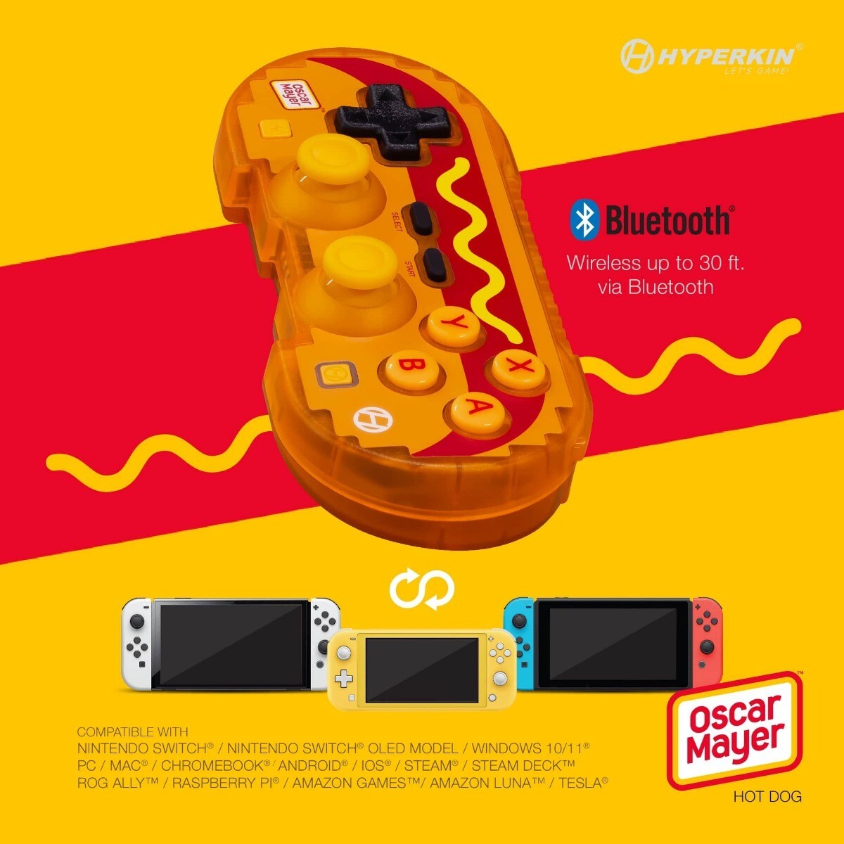 Hyperkin Bluetooth Controller Oscar Mayer Edition for Nintendo Switch, PC & Mac