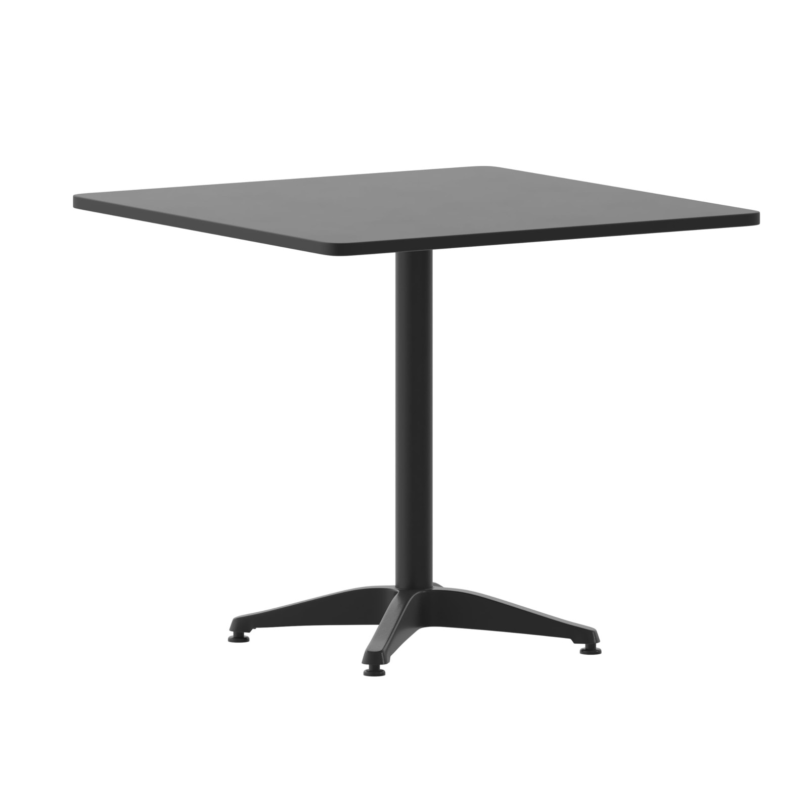 Flash Furniture 31.5 in Indoor/Outdoor Square Table with Base, Black