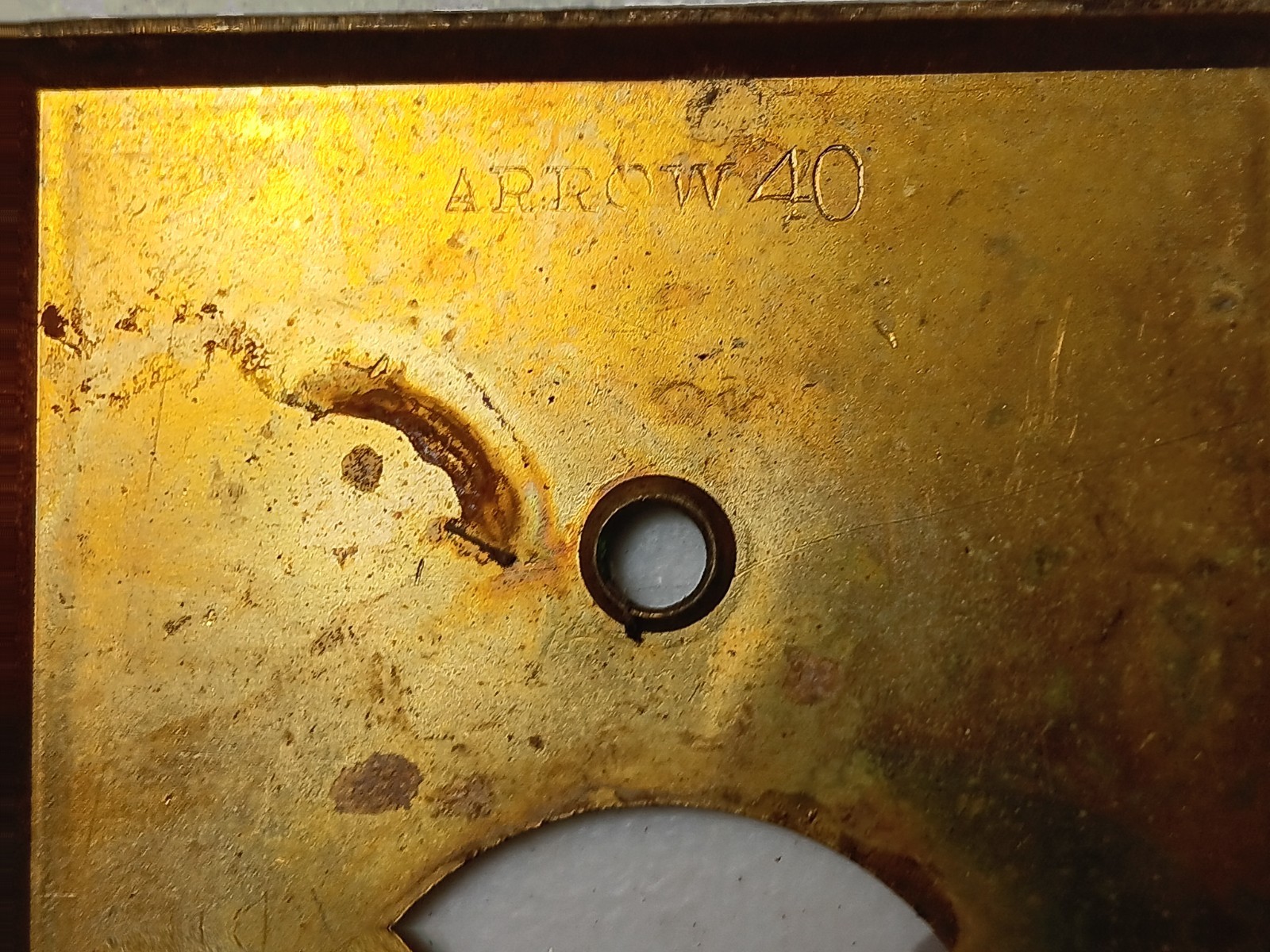 Antique Brass Metal Round Hole Outlet Cover Plate Wall Box Cover Nice Patina