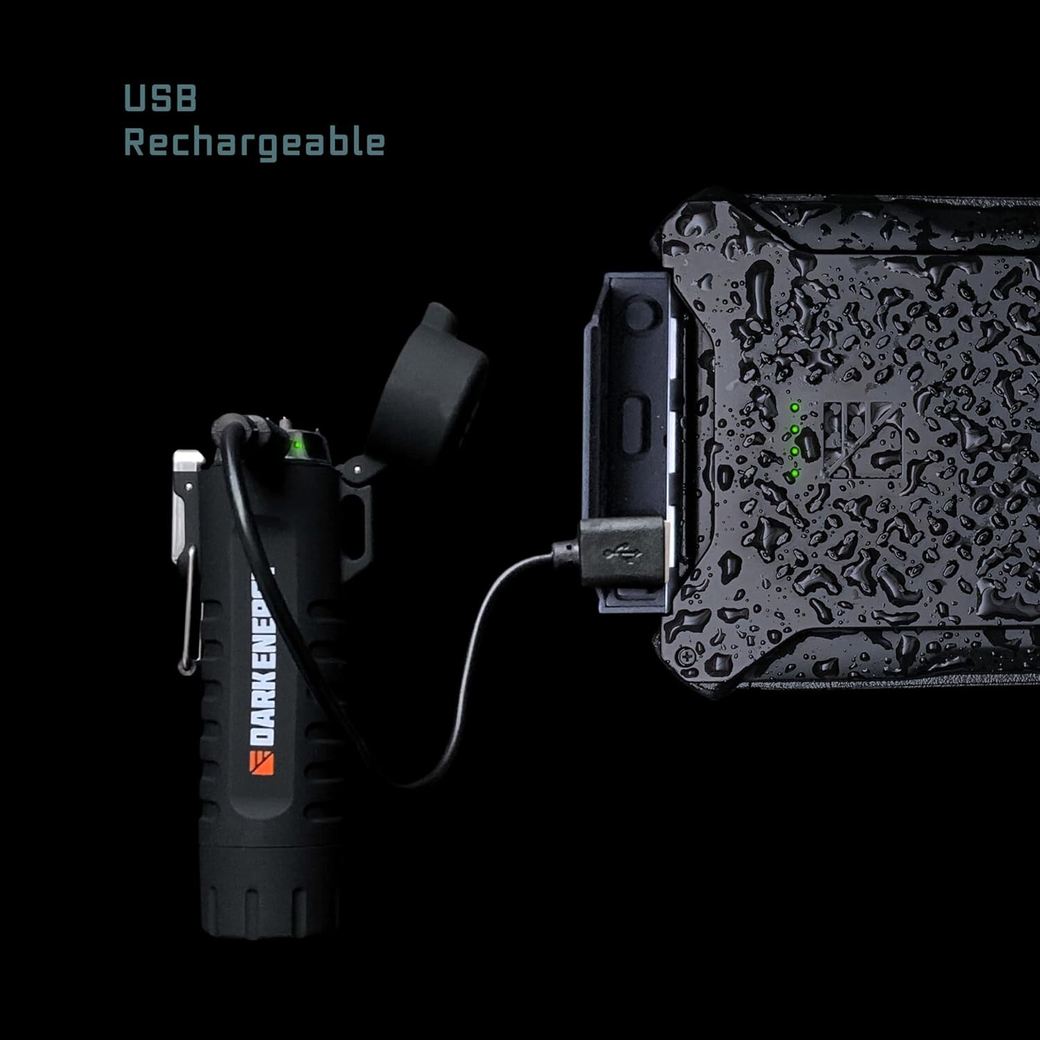 Dark Energy Plasma Lighter with Dual Arch Plasma | Built-in 120 Lumen Flashlight
