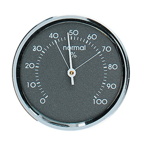 Hokco Analog Hygrometer Humidity Gauge 1.75 in. Dia Metal Chrome Bezel Germany