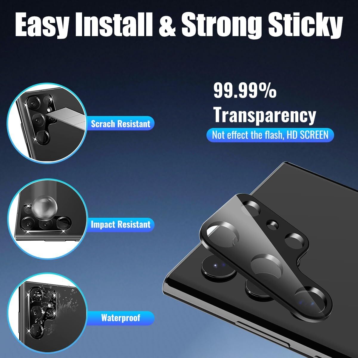 For Samsung Galaxy S24 Ultra 24 Plus Clear Shockproof Case Screen Lens Protector