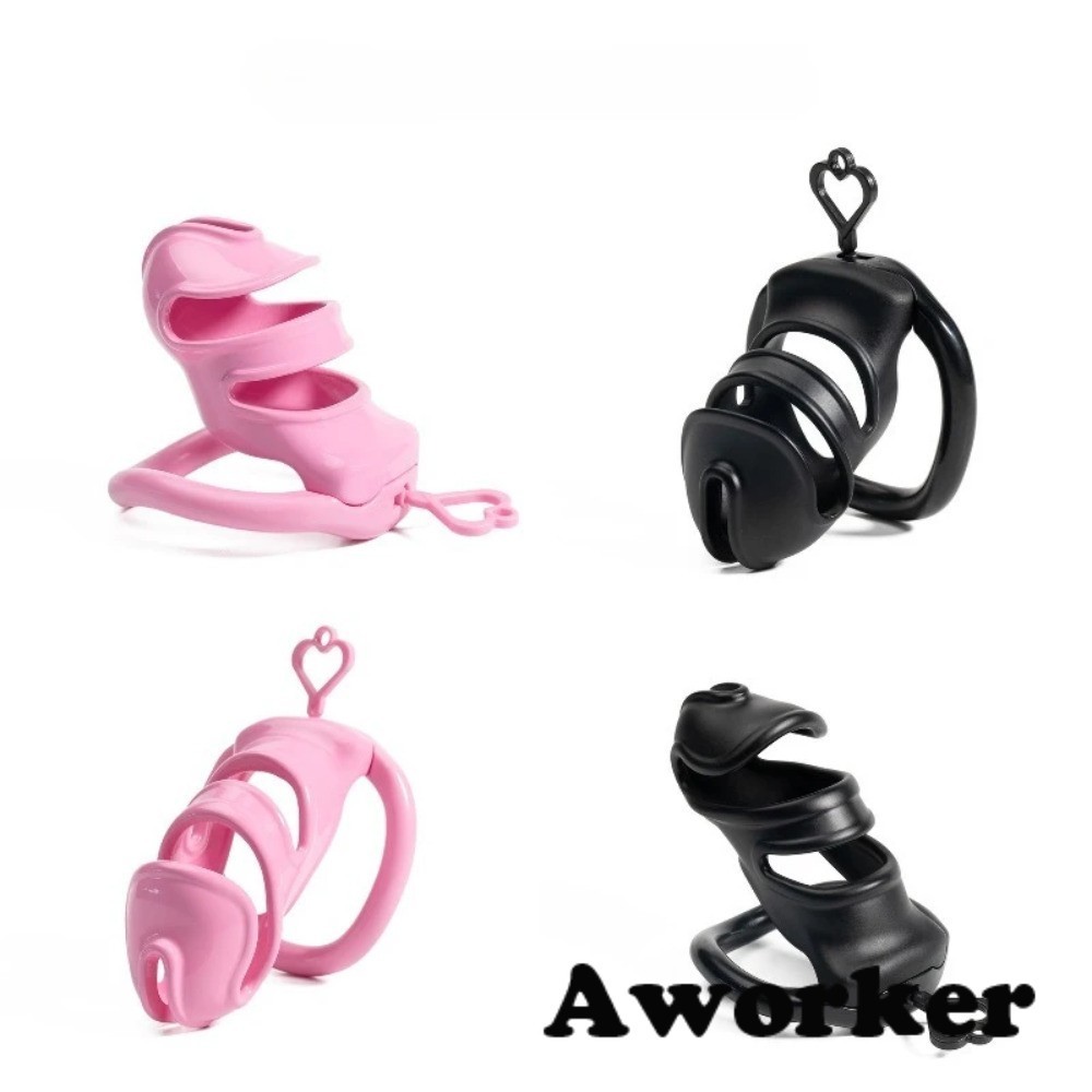 New Pink Cobra Sissy Chastity Cage with Heart-Shaped Keys for CB Lock Devices