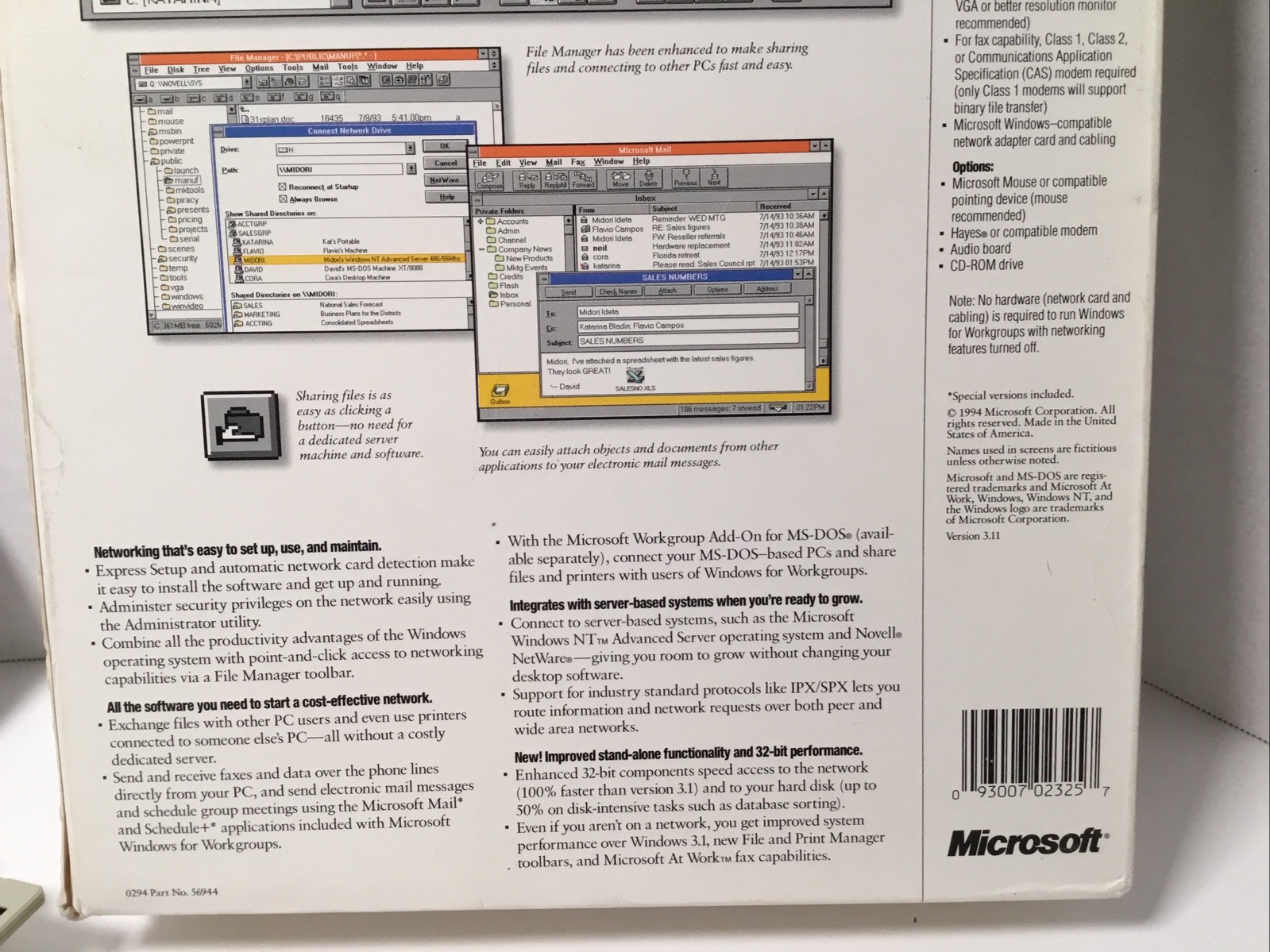 Vintage Microsoft Windows For Work Groups Faster Than Windows Version 3.1.