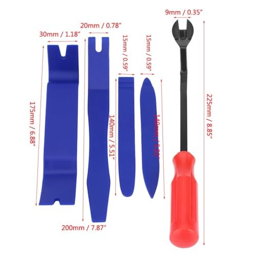 5 Pcs Auto Trim Removal Tools Set – Plastic & Metal Panel Clip Pry Tool for