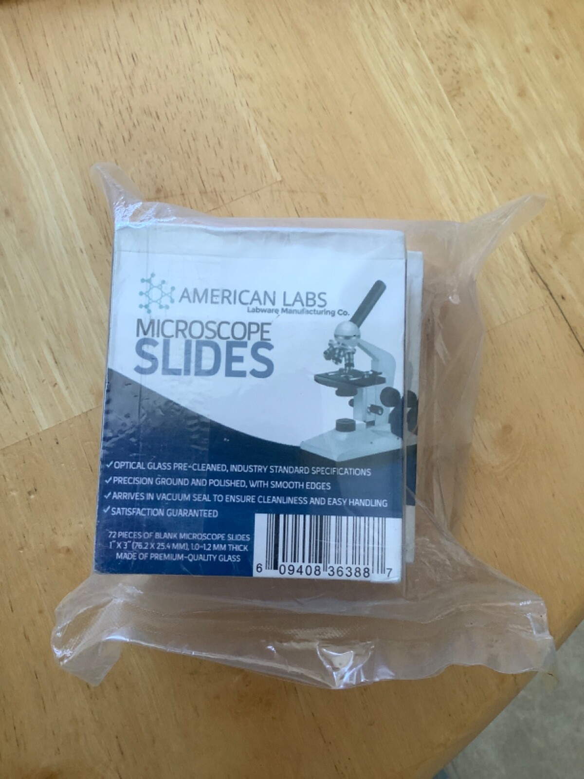 American Lab 2 box we of 72 Blank Glass Microscope Slides