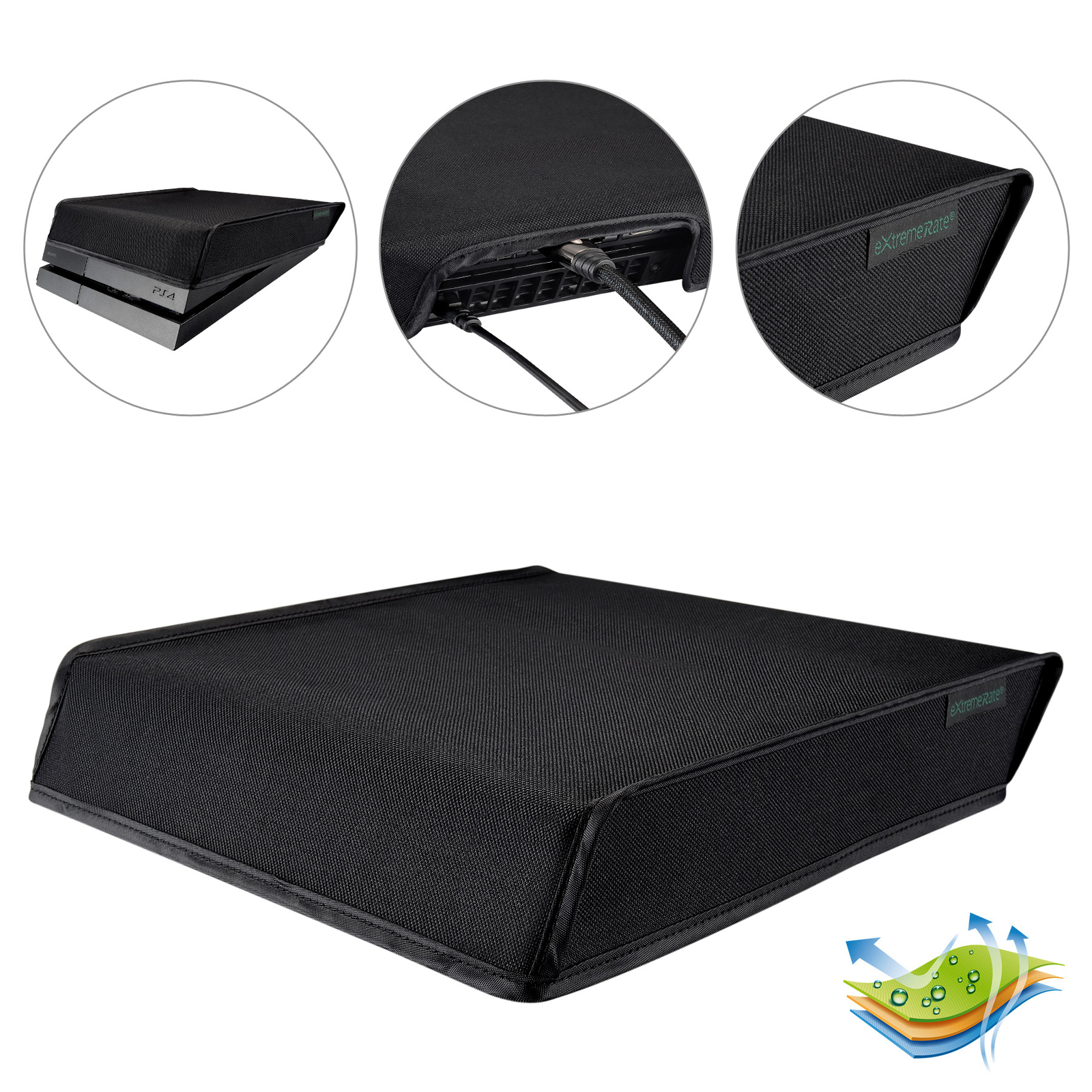 Black Nylon Horizontal Protector Dust Guard Cover for PS4 Console