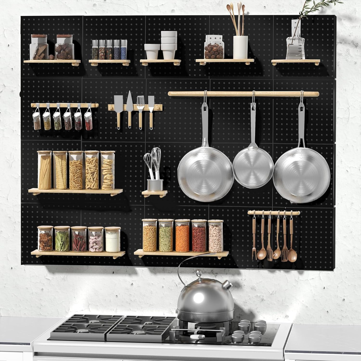 Peg Board 4 Pack with 32 Pcs Hooks