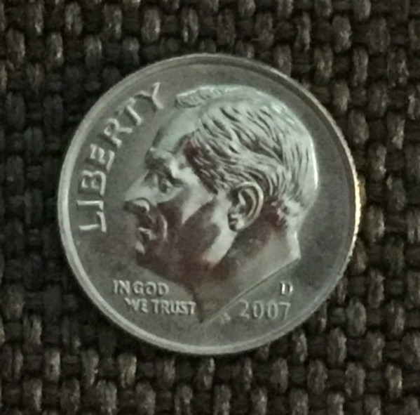 2007 D Dime Roosevelt, very nice, actual coin in picture, free shipping.