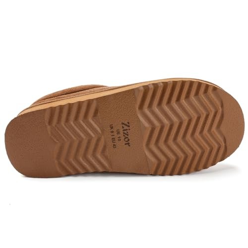 Men's Fuzzy Cozy Slippers Microsuede Indoor Outdoor Home Comfy 9 Chesnut Tan