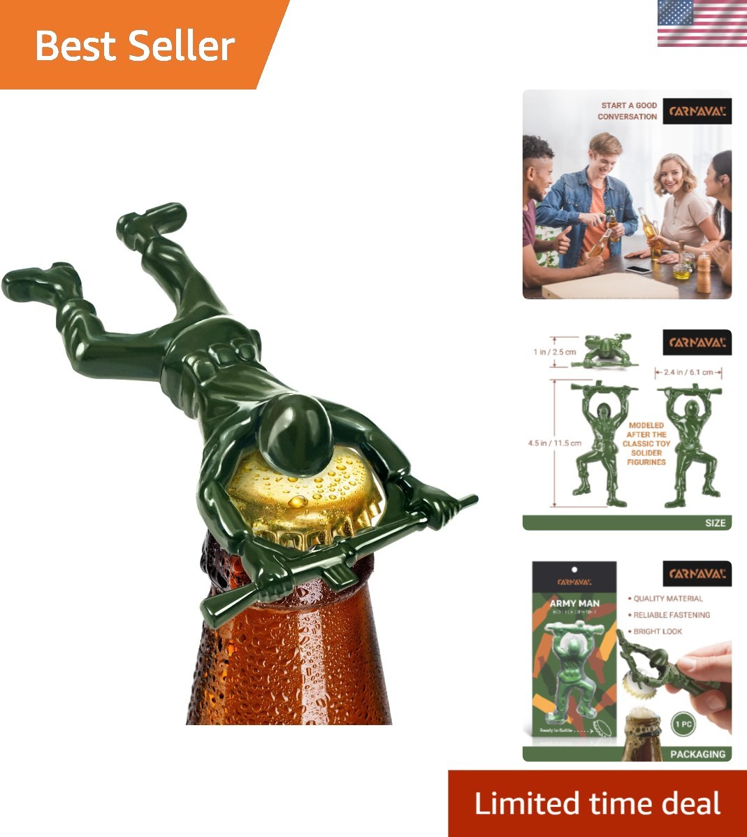 Classic Soldier-Shaped Bottle Opener - Unique, Compact Gift for All Occasions
