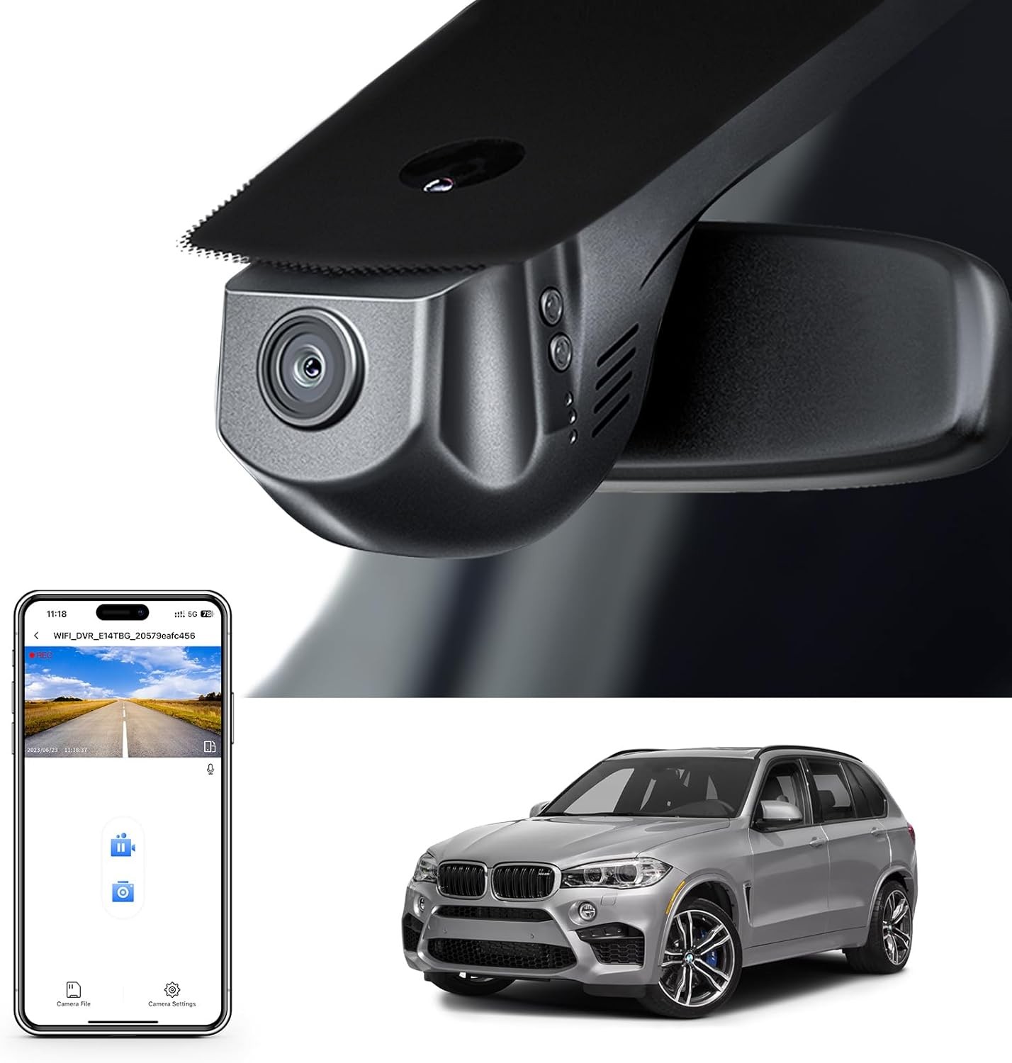 Front 4K/Rear 1080P Dash Cam for BMW X5 Gen3 F85 F15 2014-18/Gen4 G05 F95 19-26