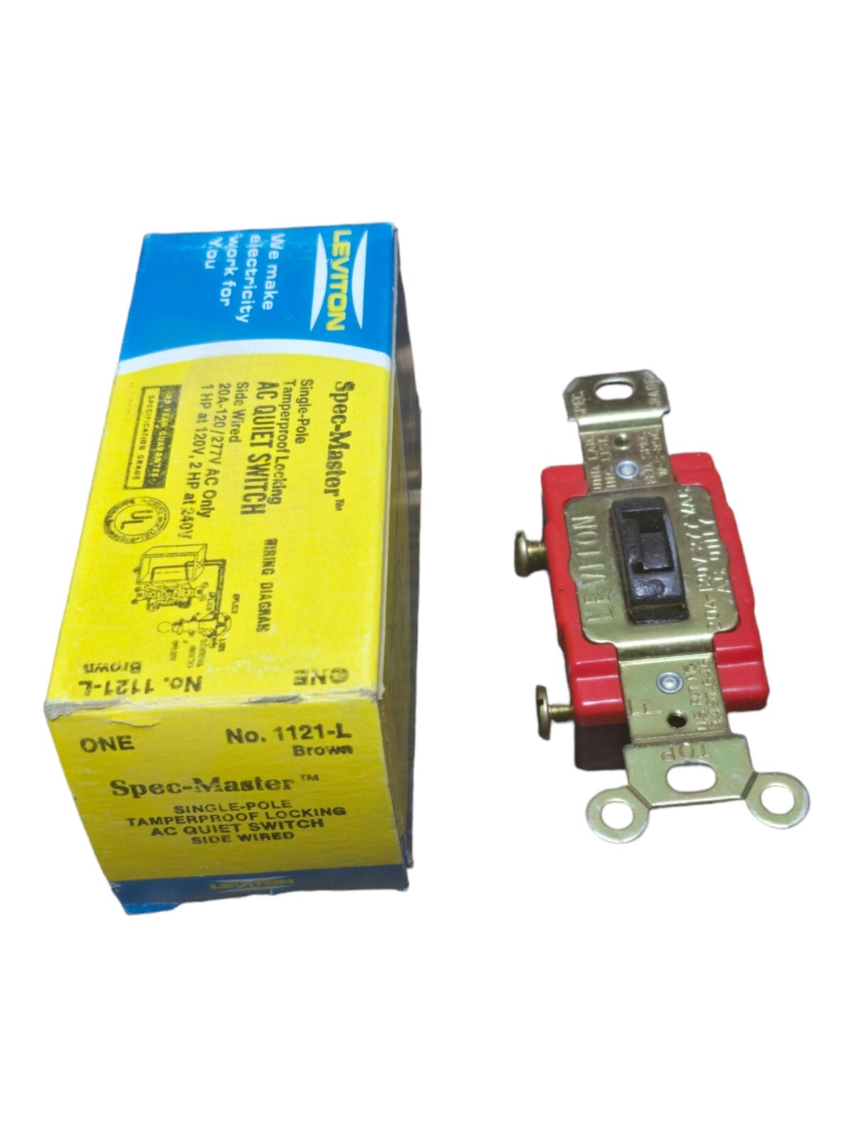 Leviton Single Pole AC Brown Toggle Locking Quiet Switch 1121-L
