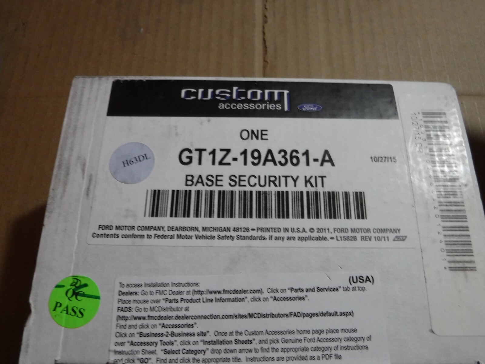 NEW FORD TRANSIT CONNECT MODEL GT1Z-19A361-A BASE SECURITY KIT