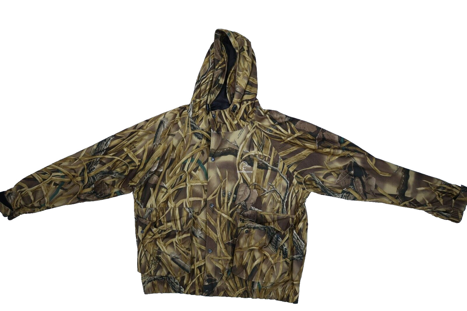 Ducks Unlimited Wetlands Camouflage Full ZIp Hooded Hunting Jacket Mens XL