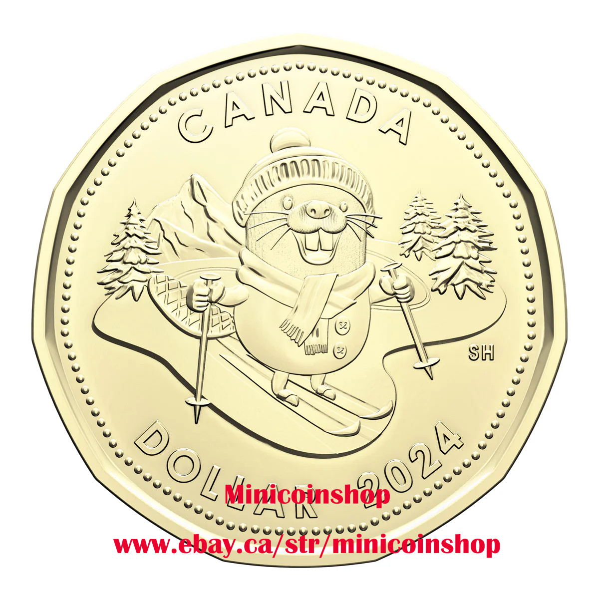 Canada 2024 $1 One Dollar PEACE and JOY Holiday Christmas Loonie Coin
