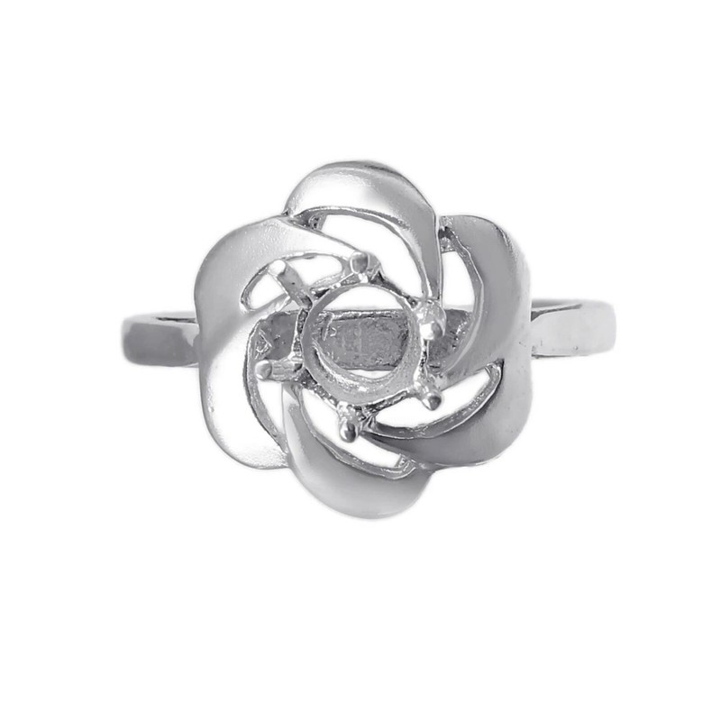 Semi Mount Ring 925 Sterling Silver Jewelry Stone Setting Size 6X6 MM Round