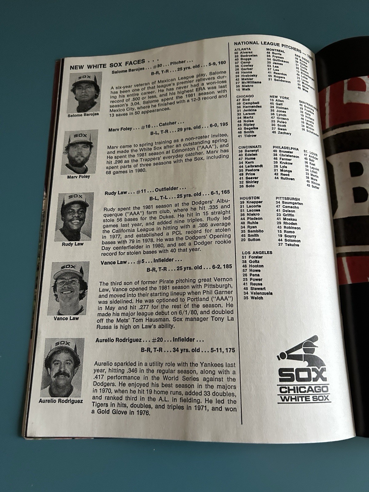 1982 Unscored Game Program Chicago White Sox v Milwaukee Brewers Yount HR MLB