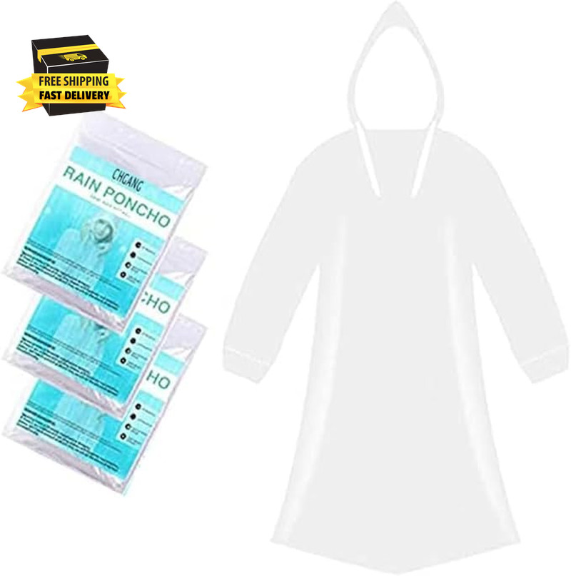 3 Pack Disposable Rain Ponchos for Adults,Ponchos Adults for Men and Women with