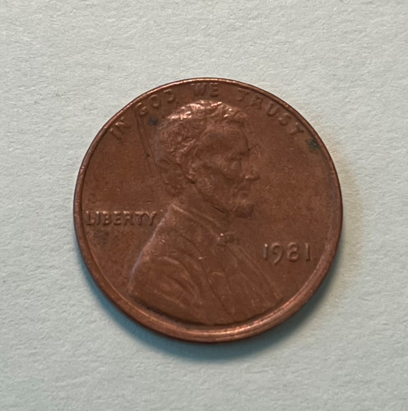 1981 Lincoln Memorial Cent Off Center Strike Error