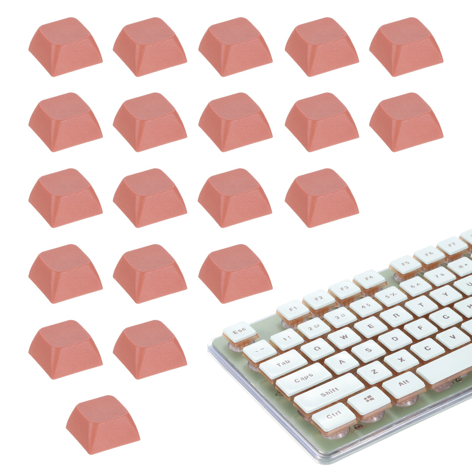 20Pcs XDA Profile Keycap Set PBT Mechanical Numeric Keypads, Dark Pink