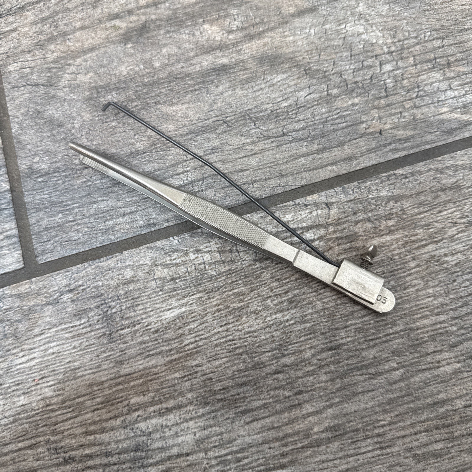 HPC TPT-5 6" LOCK PINNING TWEEZERS WITH PIN PUSHING ATTACHMENT