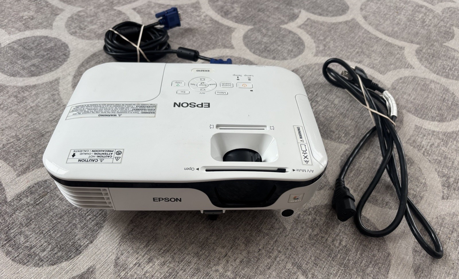 Projector W/Power Cord Epson EX3212- 3LCD -HDMI  Tested Working No Remote