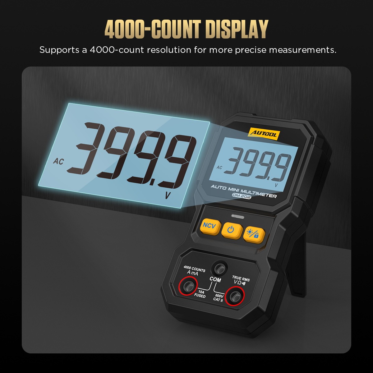 Digital Auto Diagnostic Multimeter Voltmeter Ohmmeter AC DC Meter 4000 Counts