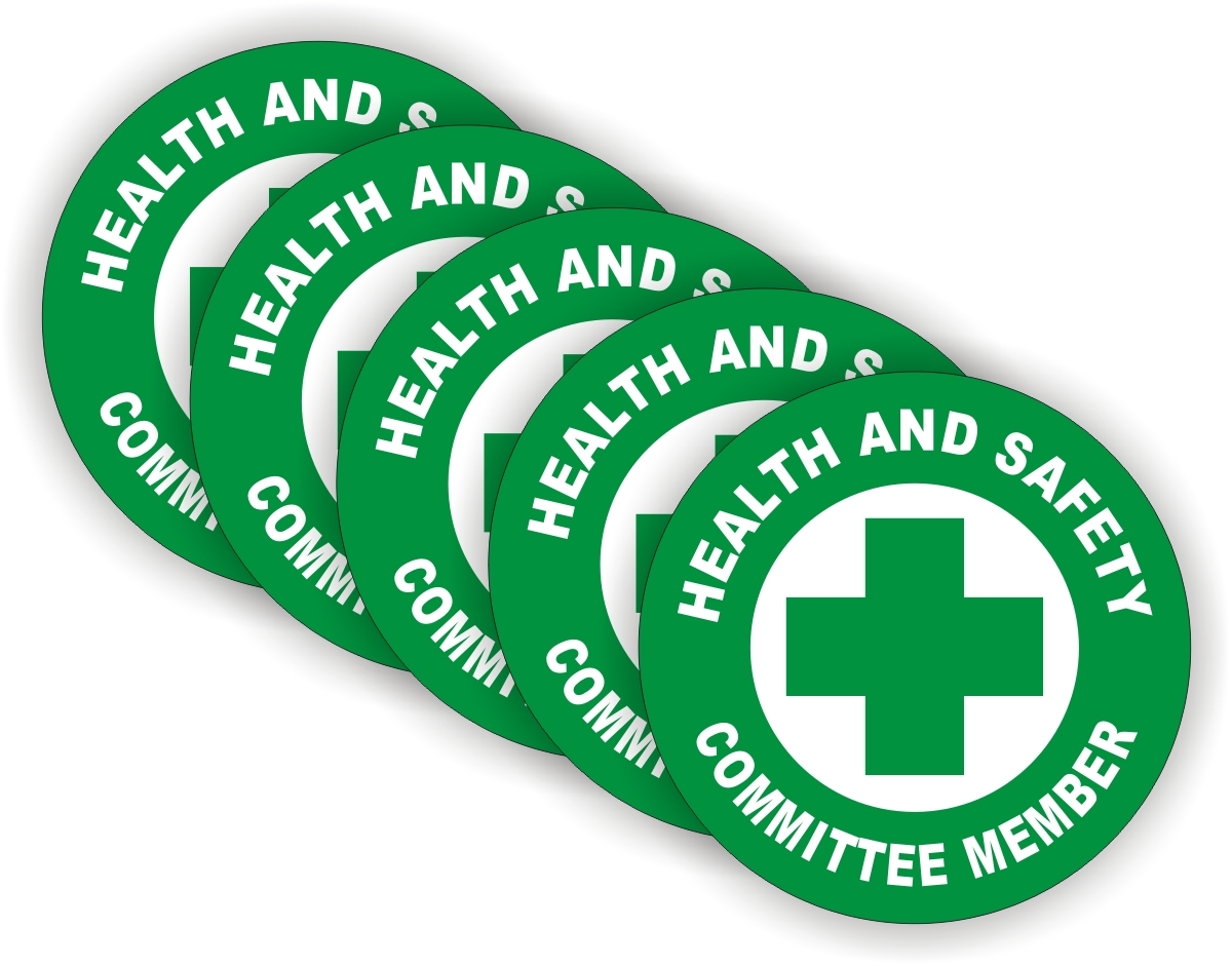 5x Health And Safety Committee Member Hard Hat Decals | Stickers | Helmet Labels