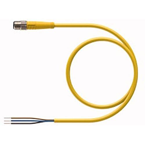 1pc TURCK PSG 3M-10 Cordset, M8 Male to Cut-end, Yellow, 3 cond., 10 meters