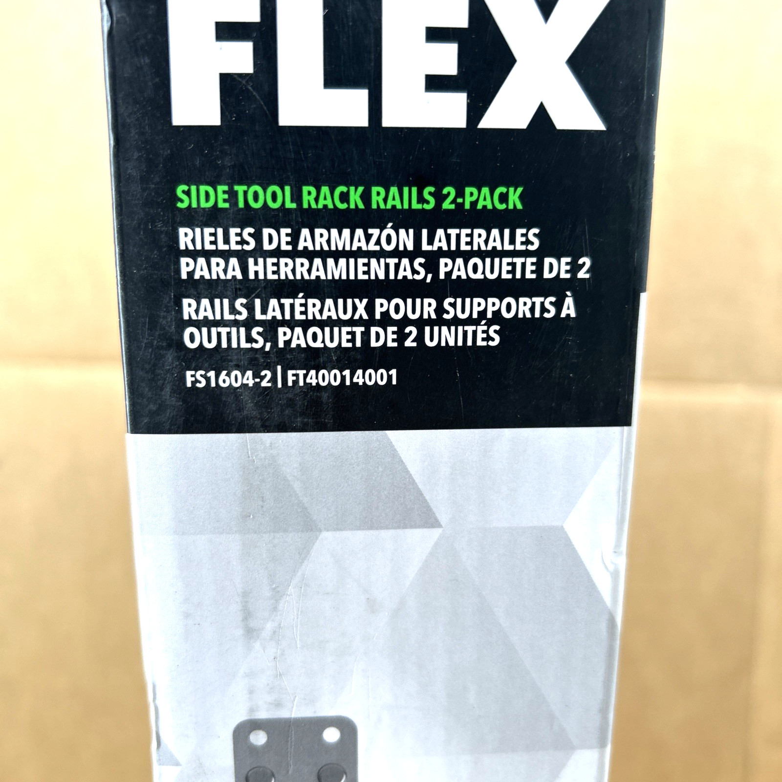 FLEX Stack Pack Side Tool Rack Rails 2-3/8"L x 2-3/4"W x 15-3/4"H 2-Pack