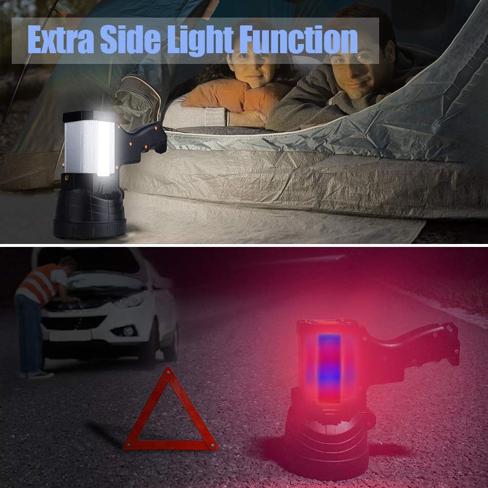 YIERBLUE Rechargeable Spotlight, Super Bright 1000000 High Lumen LED Silver