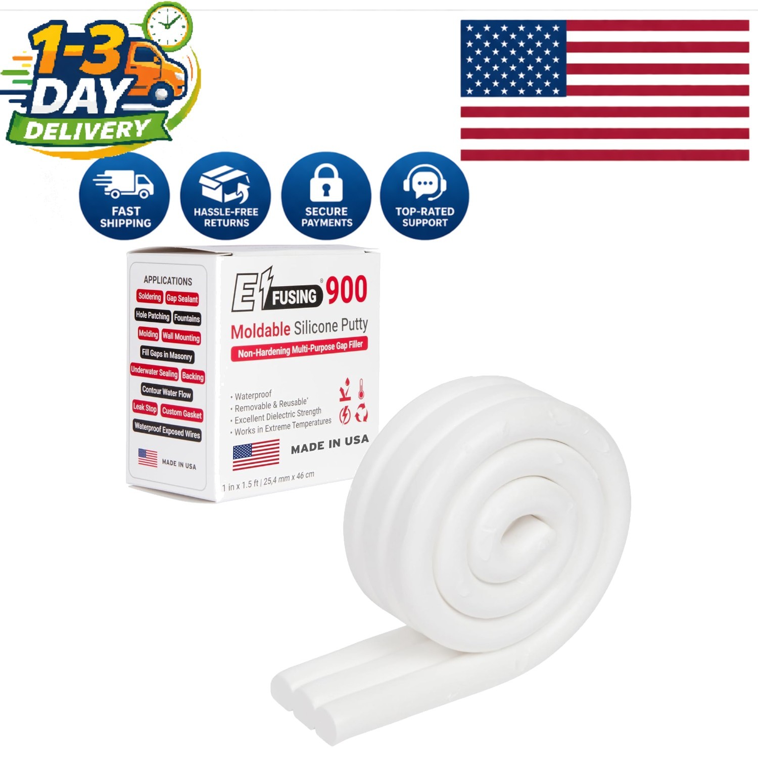 900 Moldable Silicone Putty – Non-Curing, Waterproof & Adjustable, 1 Pail