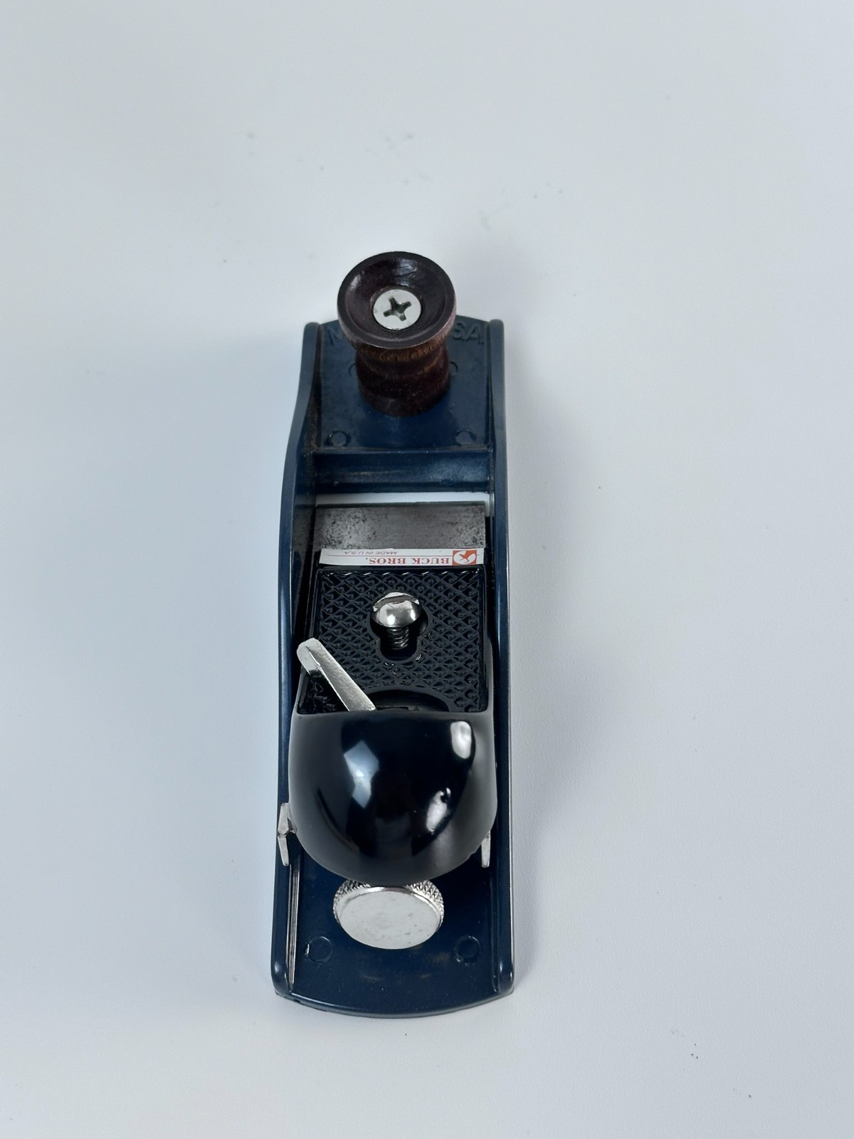 Buck Bros USA 7" Deluxe Block Plane With Angle Adjuster Blue Vintage