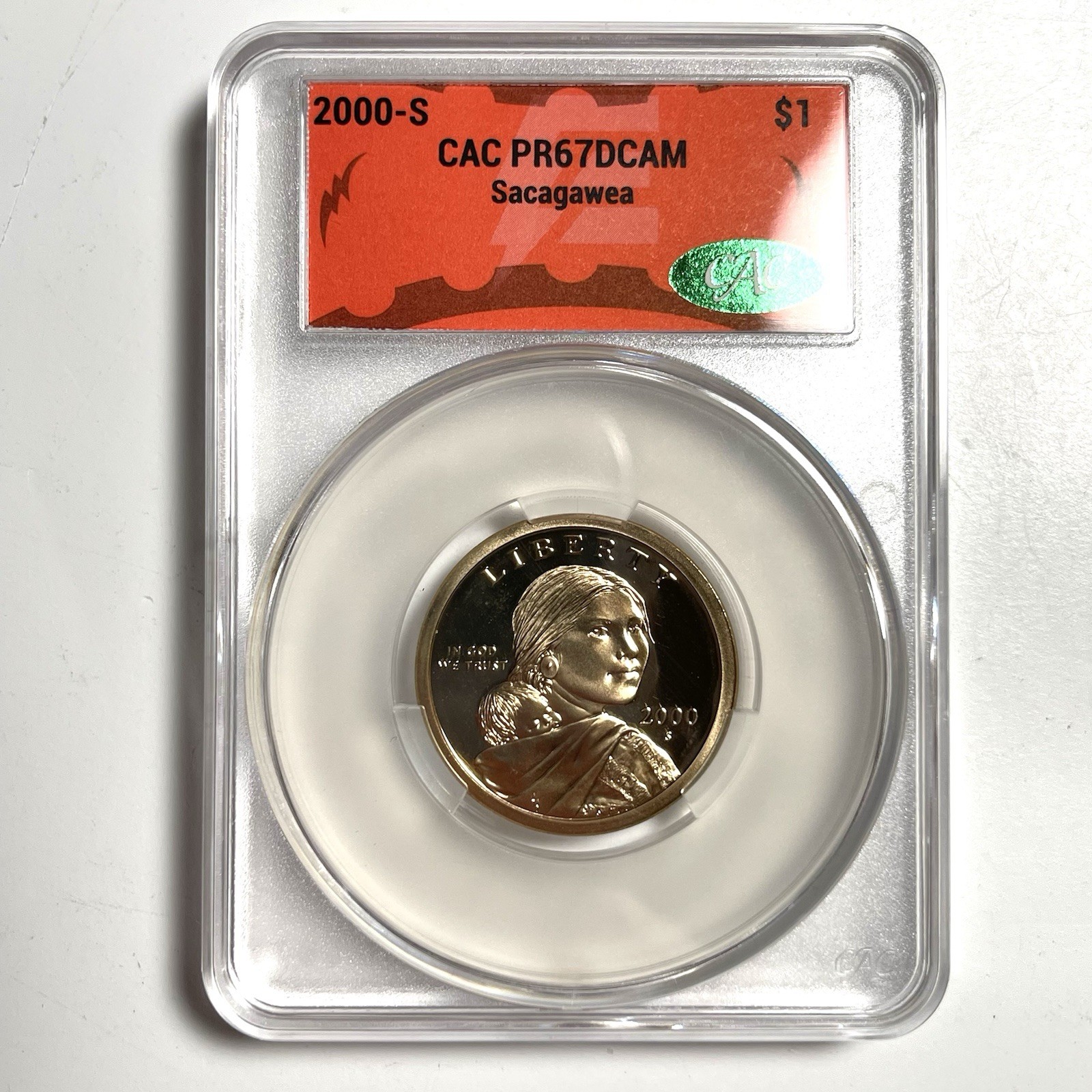 2000-S $1 Sacagawea Dollar CAC PR67 DCAM USA Coin Red Label