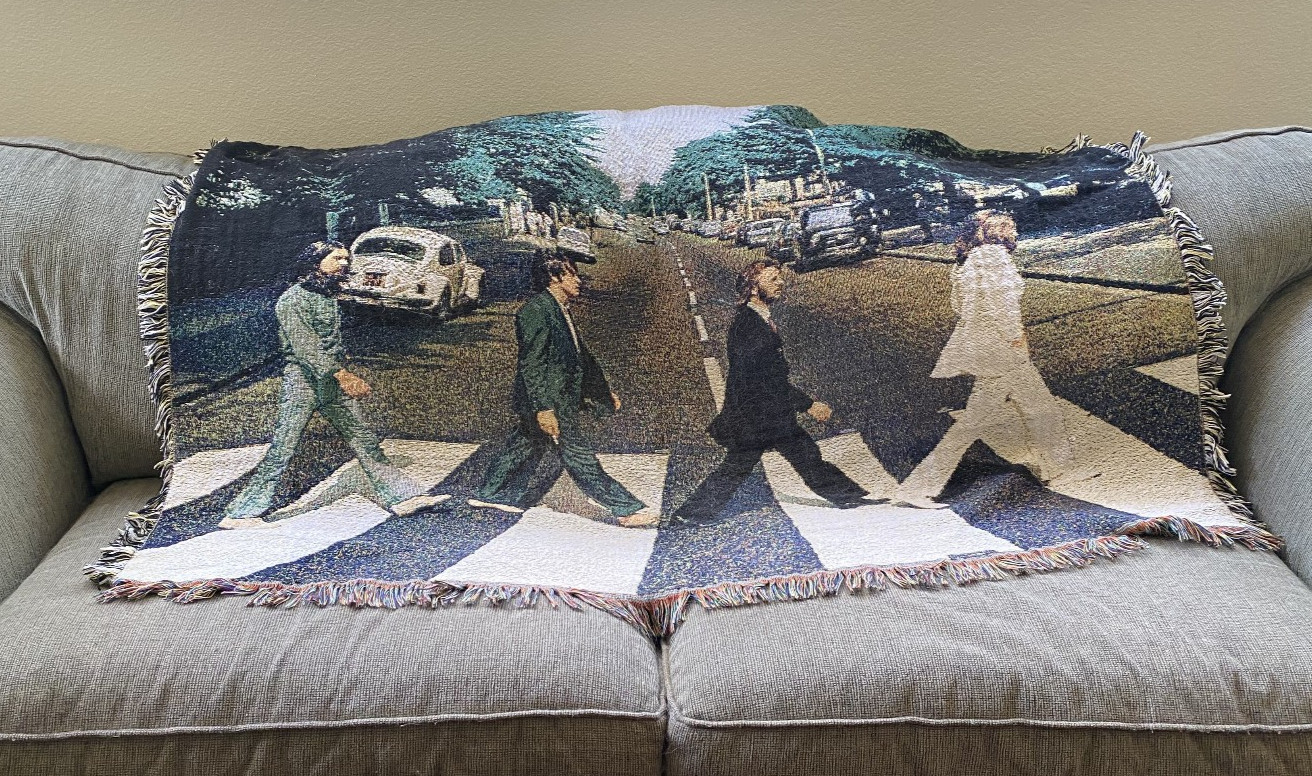NEW Beatles "Abbey Road" Woven Throw Blanket / Tapestry