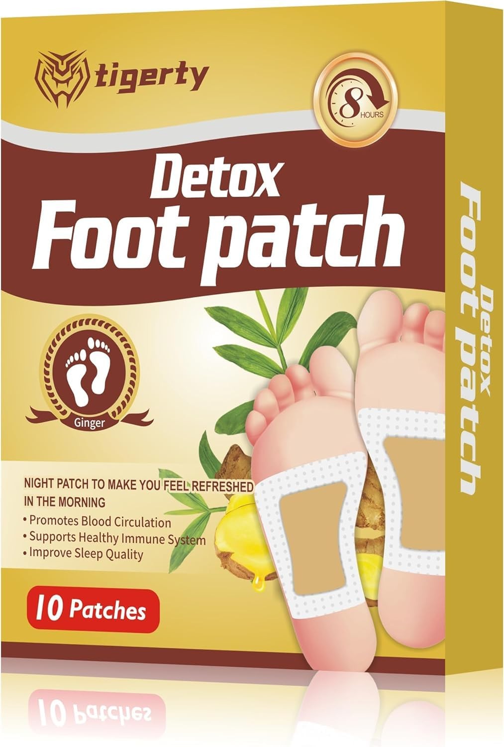 tigerty Foot Patches (10 Pieces), deep Cleansing 10 Count (Pack of 3), 10pcs