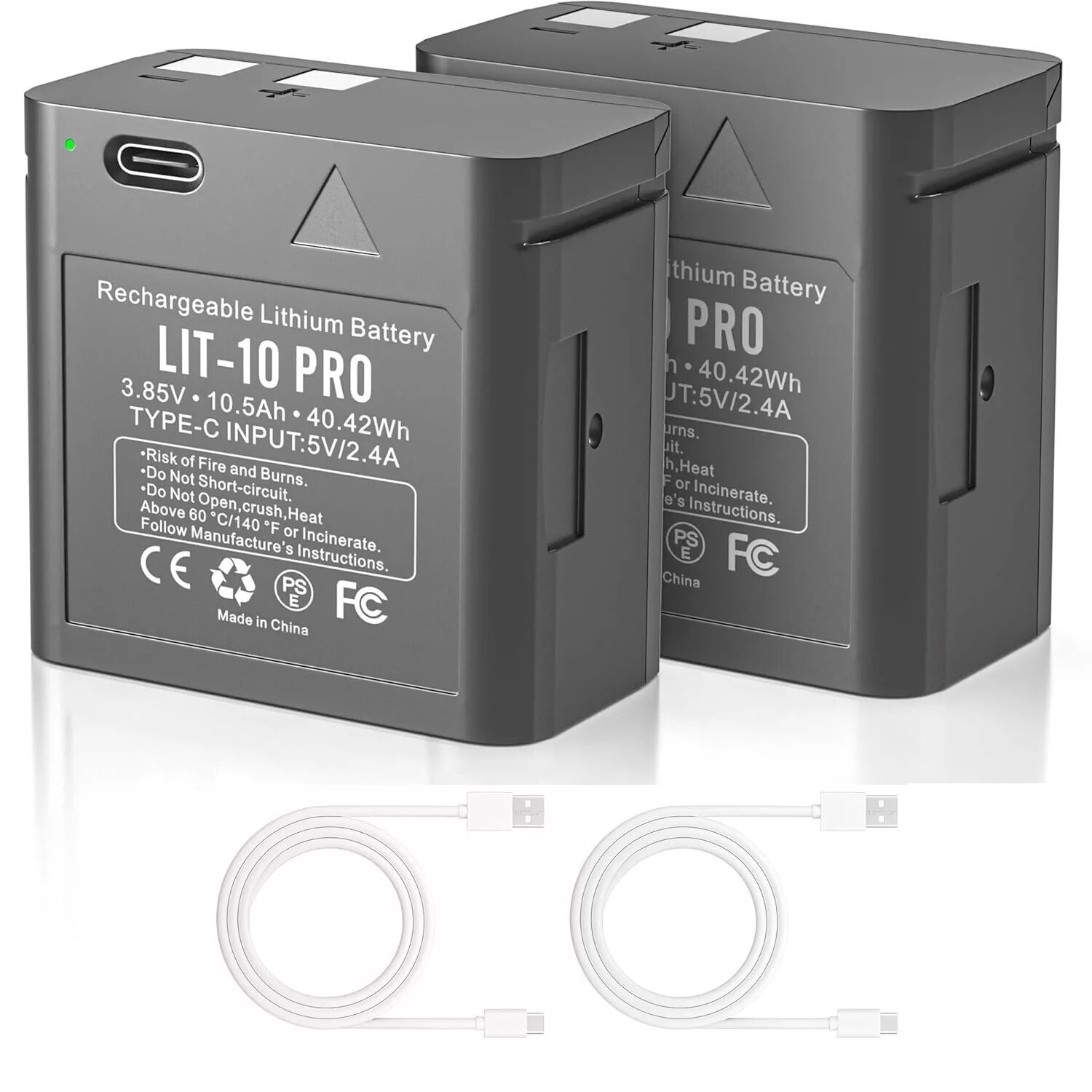 2-Pack LIT-10 Rechargeable Battery Compatible For SPYPOINT Trail Camera 10500Mah