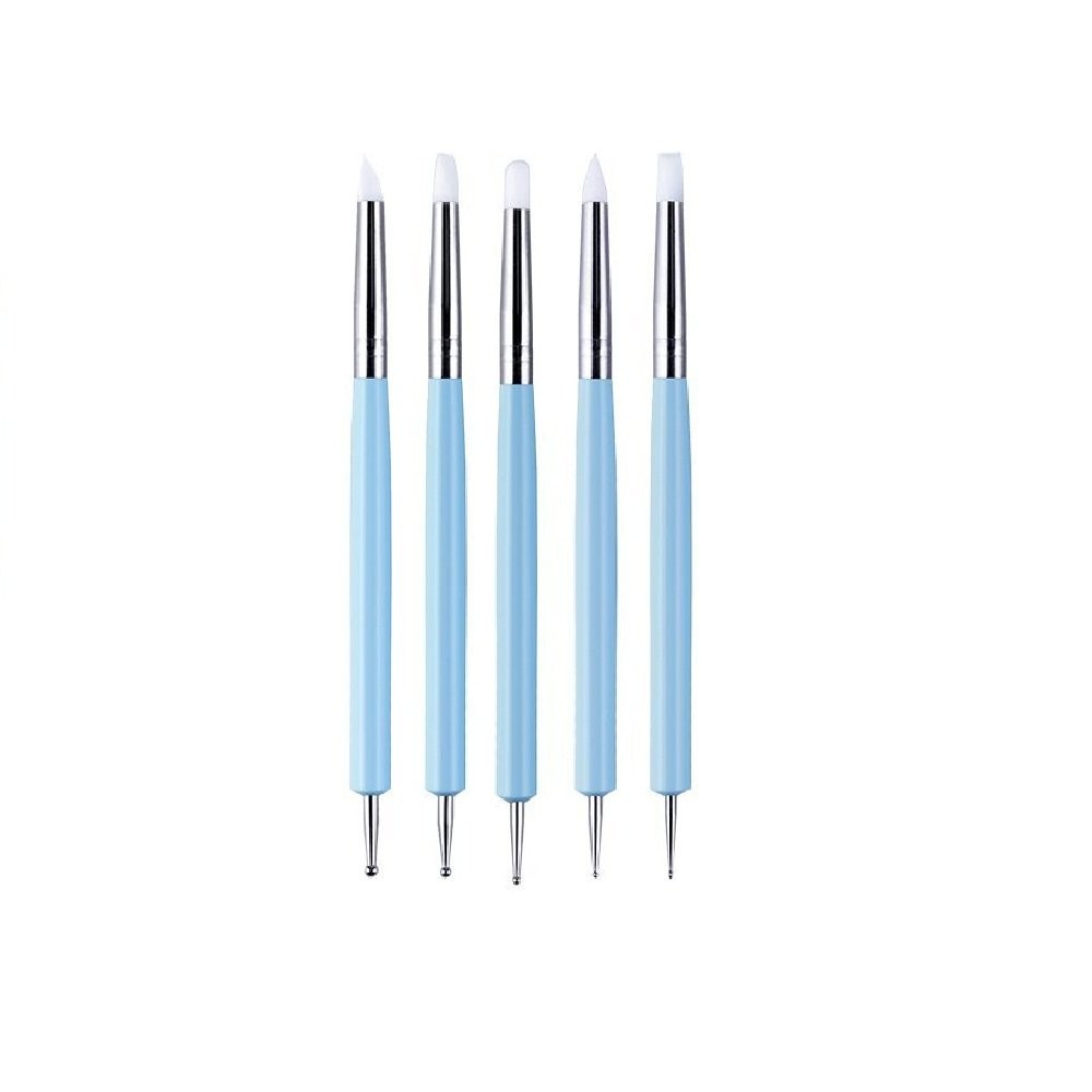 Comiart 5 X 2 Way Ball Styluses Dotting Tool Silicone Color Shaper Brushes Pen F