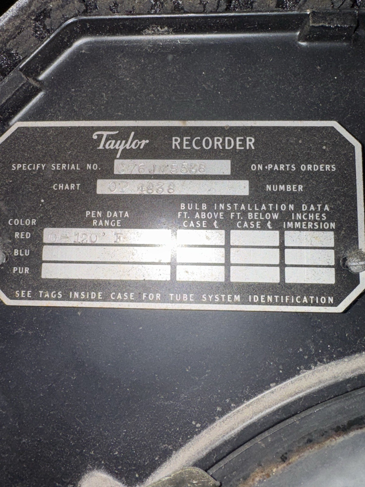 Antique Taylor 0P-4838 Circular Chart Recorder