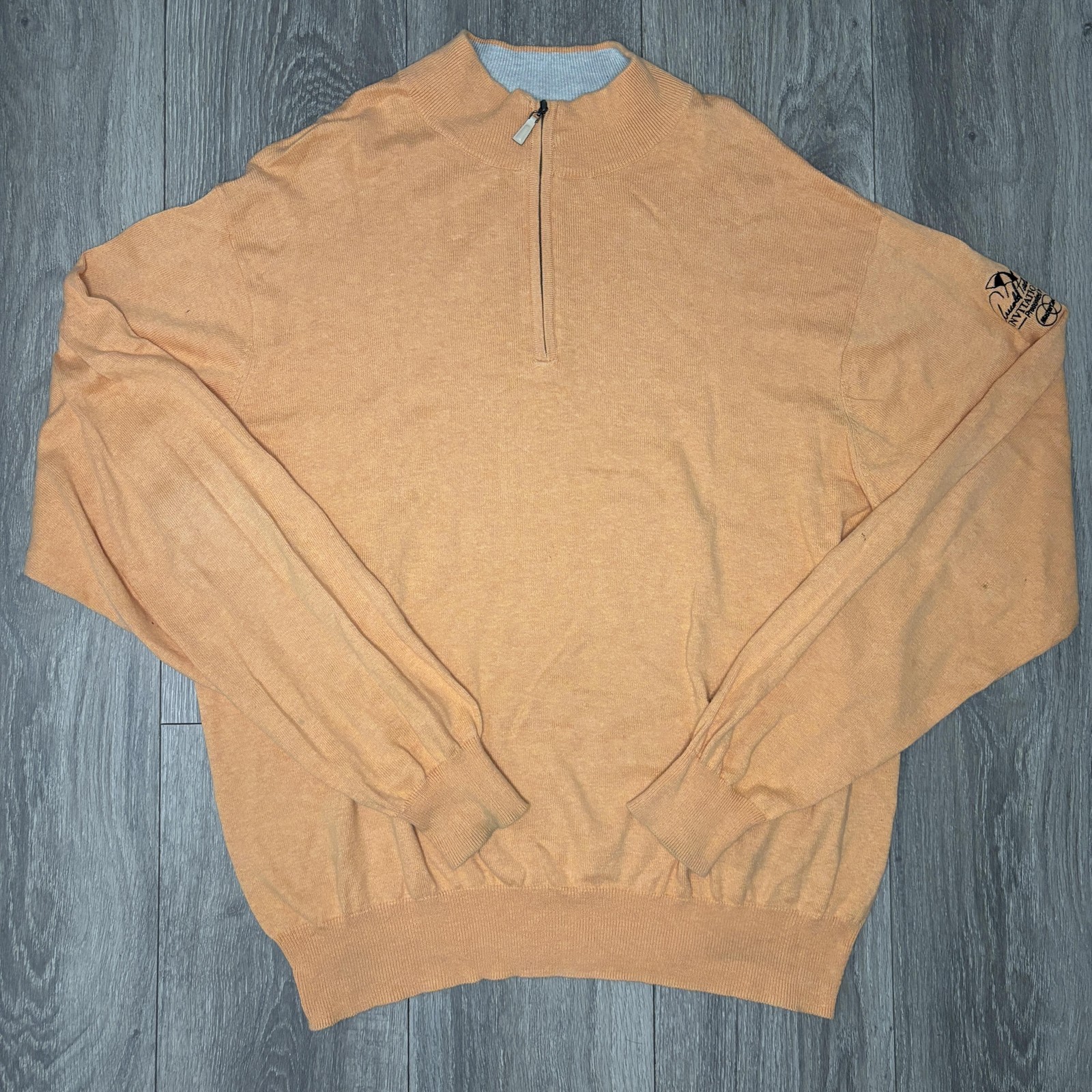 Peter Millar Quarter Zip Sweater Mens XL Cotton Cashmere Arnold Palmer Golf