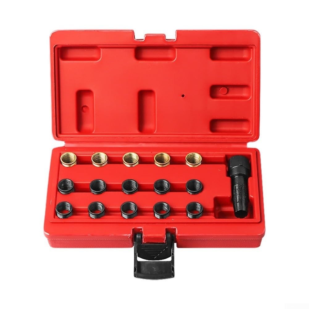 16PCS Spark Plug Thread Repair Kit M14x1.25 Tap Insert Tool Engine Repair Set