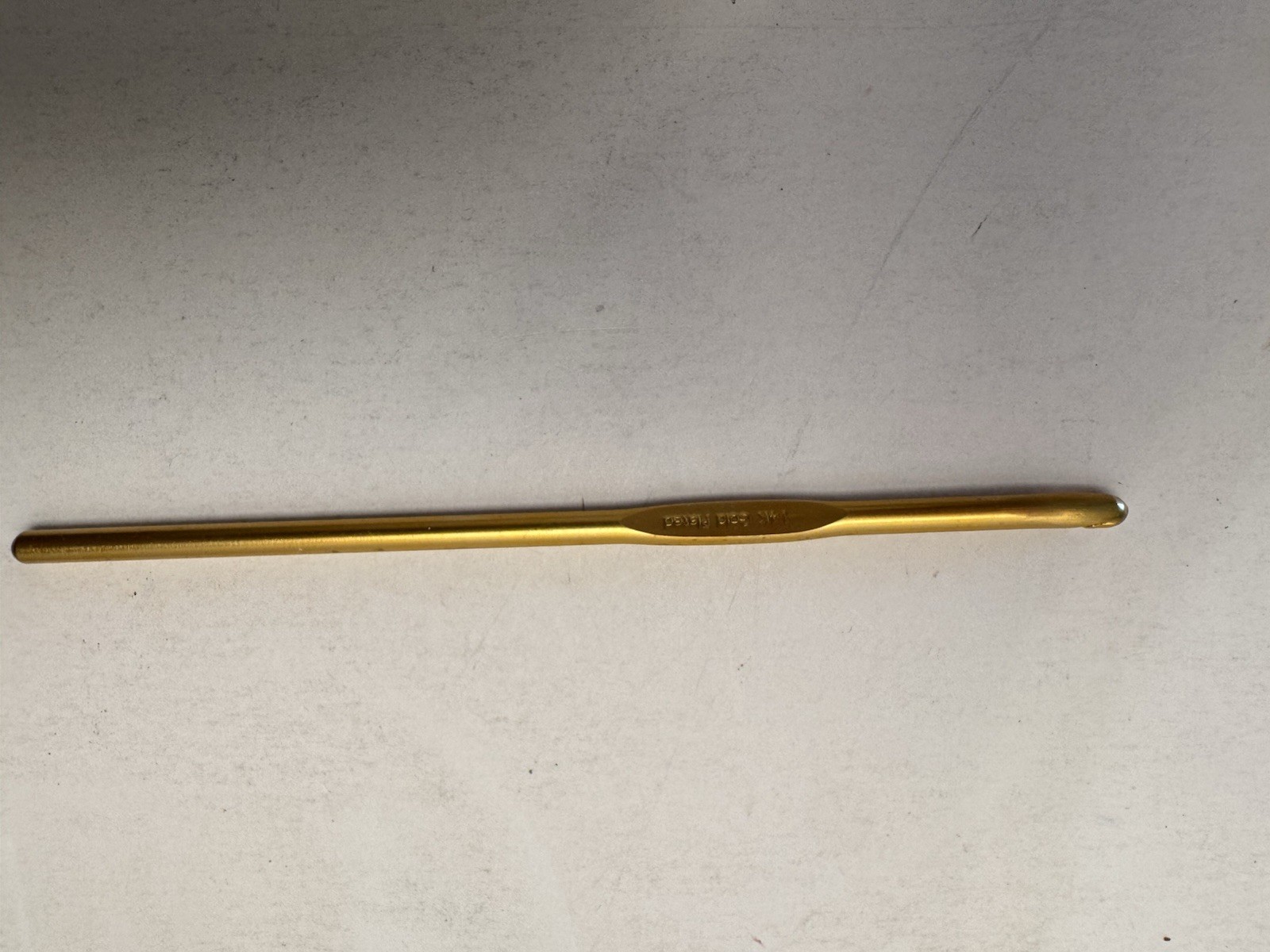 Oxmoor House 14K Gold Plated Crochet Hook - 5.5” Long RARE Vintage