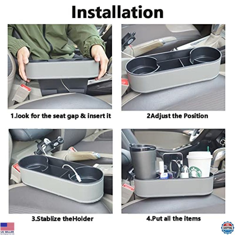 Car Cup Holder Expander Organizer,Multifunctional Cup Drink Holders with PU