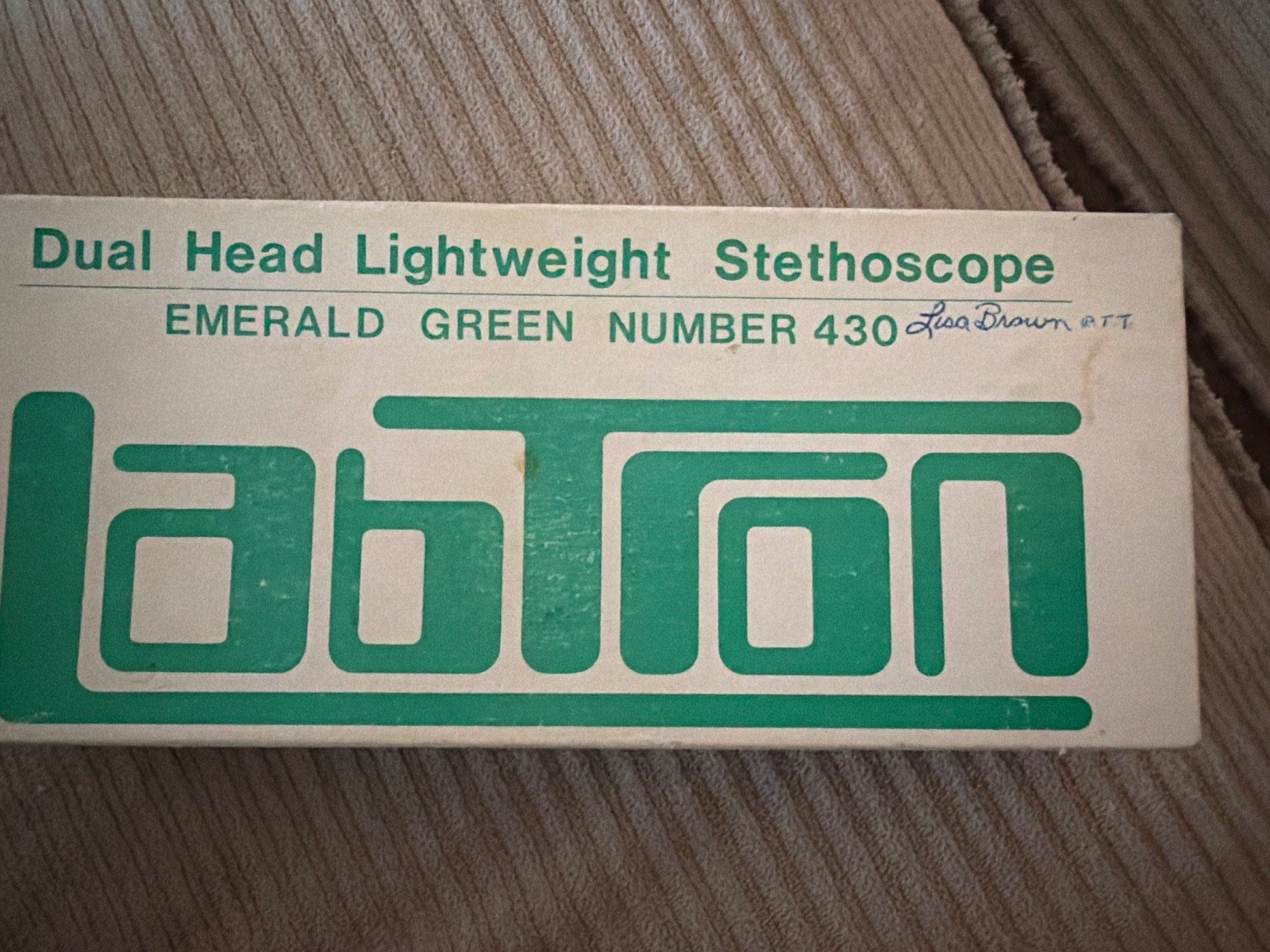 Vintage Labtron Dual Head Lightweight Stethoscope No 430 Emerald Green In Box