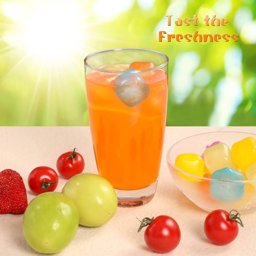 Reusable Ice Cube Plastic Ice Cubes 25 Pack Colorful Refreezable IceCubes for